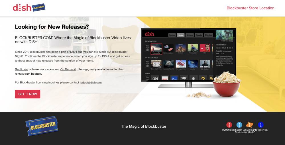 Dish.com landing page