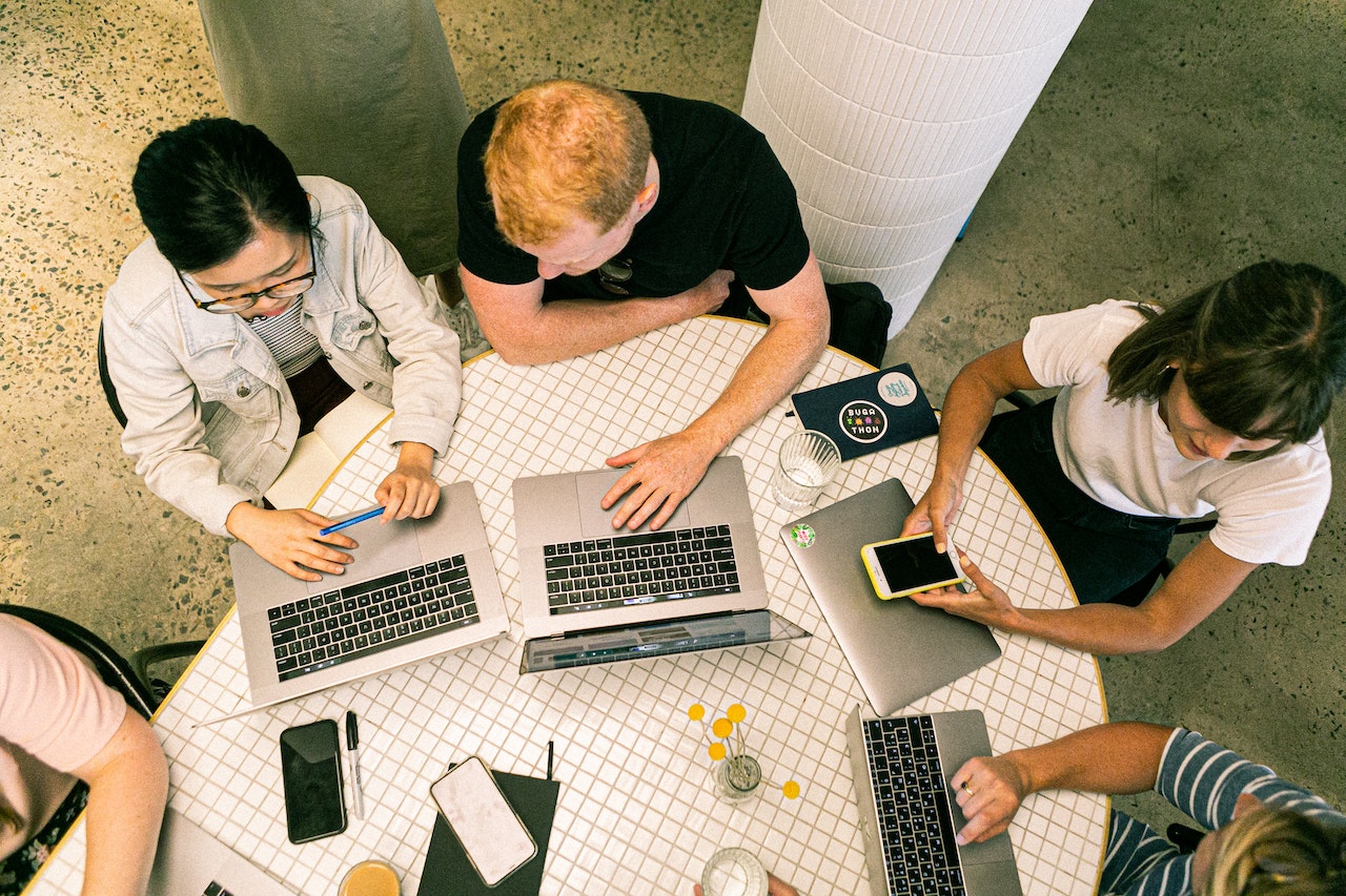 Group of engaged employees